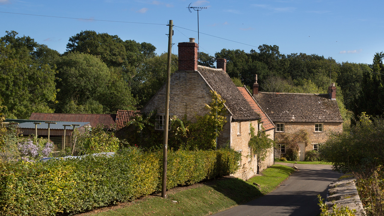 View down Church Road, Lyndon